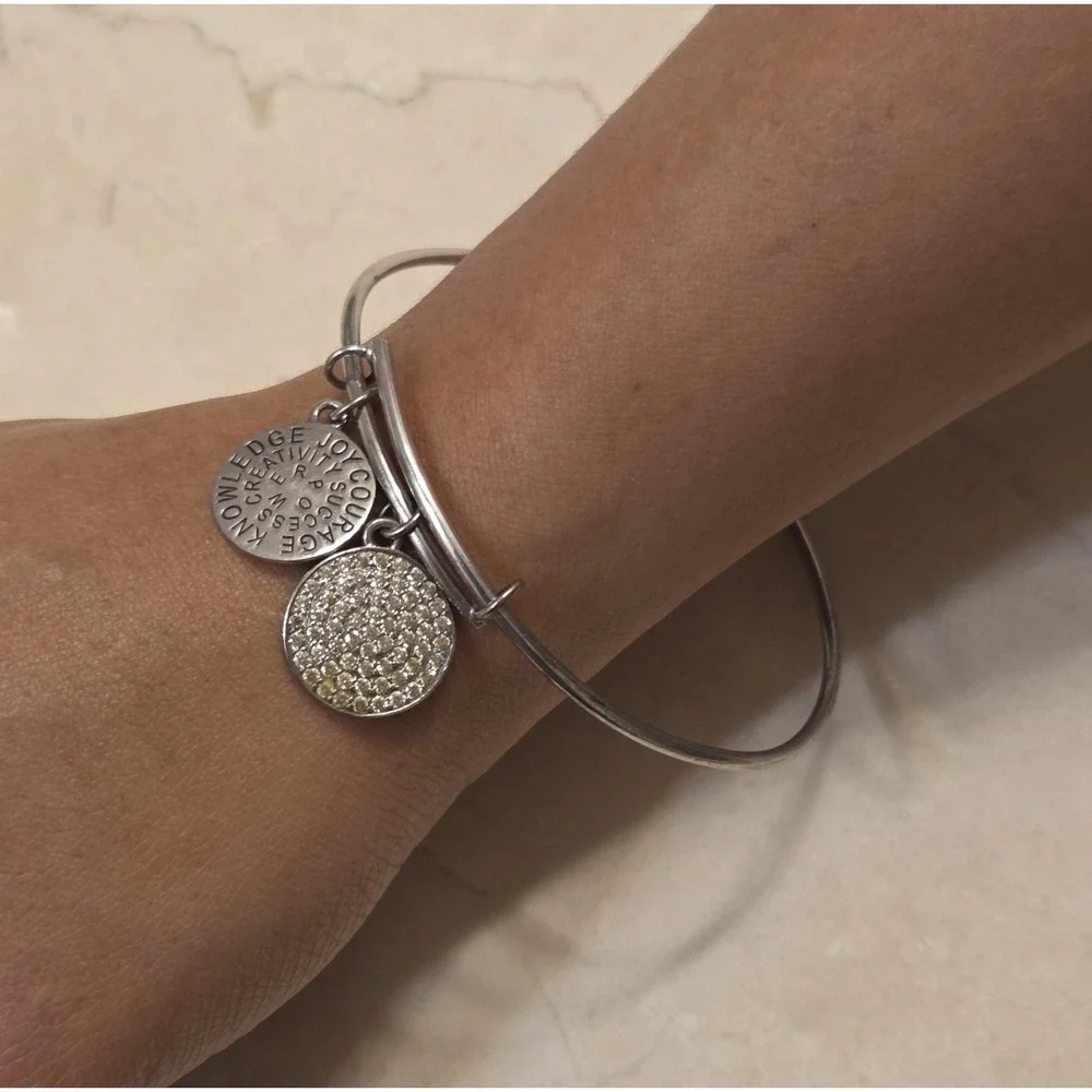 Vintage‎ Sterling Silver Ralph Lauren Inspirational Bangle Charm Bracelet 7.5